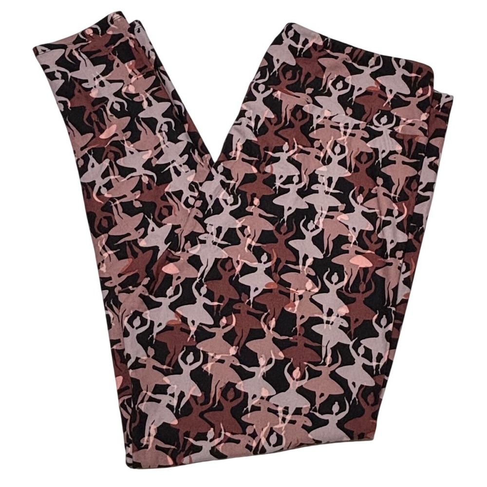 LuLaRoe Womens Leggings Size TC2 Ballerina Dance Pink Black Brown Plus 18+ NWT